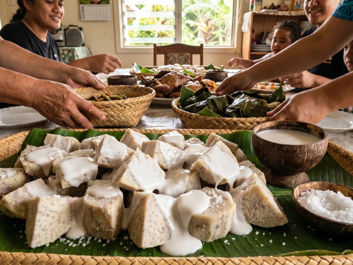 ʻUfi (Boiled Tongan Yam with Lolo Niu) - Chef Makoa