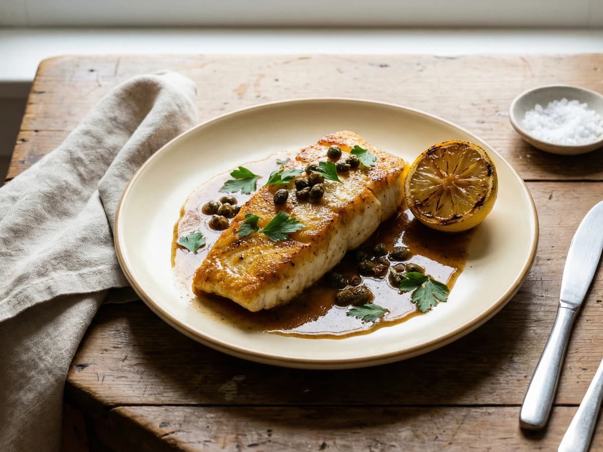 Pan-Seared Halibut with Lemon Butter - Chef Ally