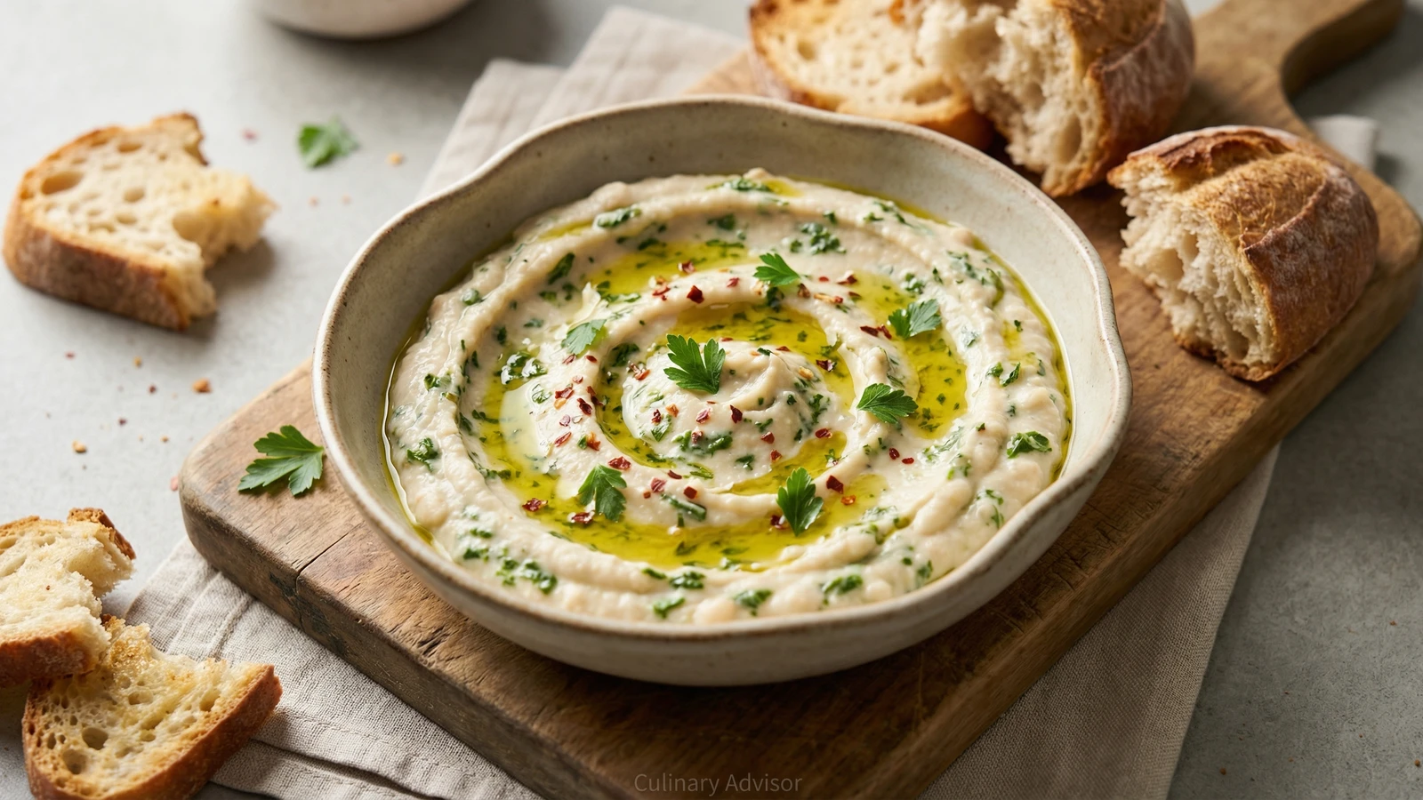 Creamy Chimichurri White Bean Dip