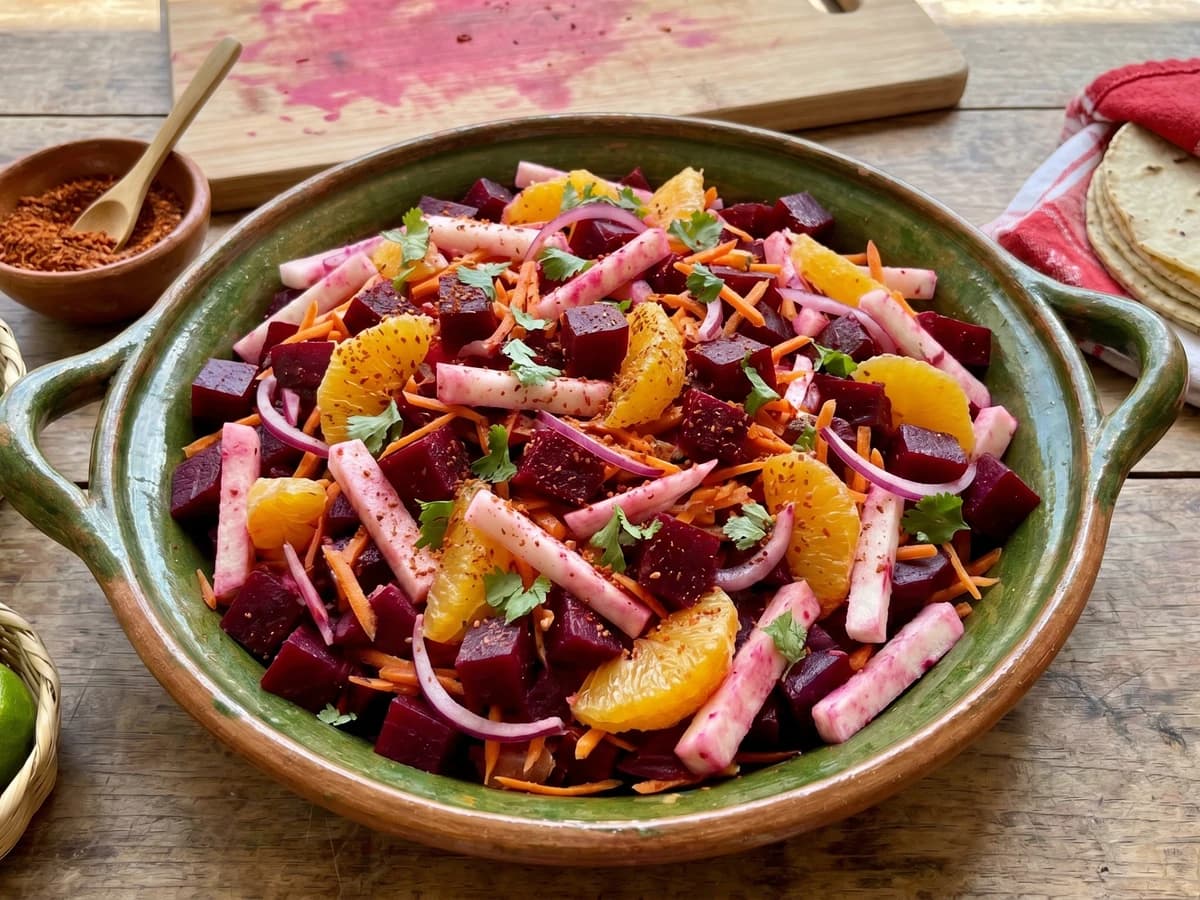 Ensalada de Betabel, Jicama y Naranja - Chef Lupita