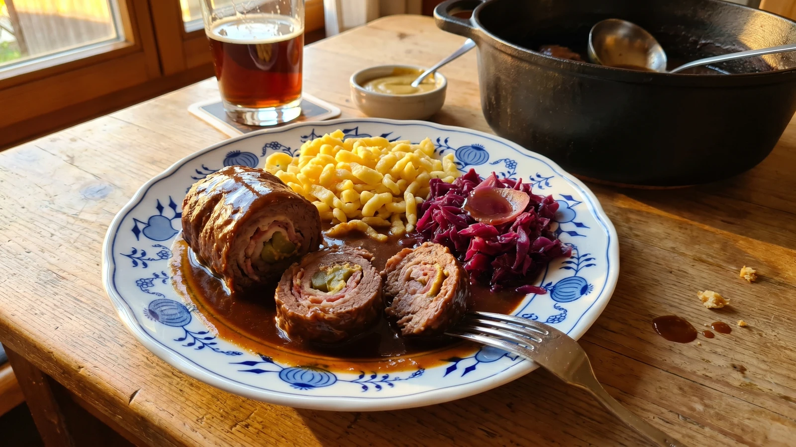 Bayerische Rinderrouladen mit Biersoße