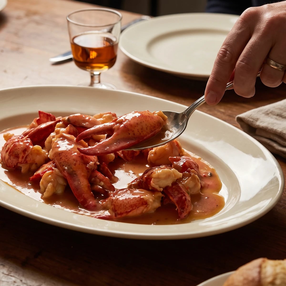 Homard à la New-burg (with raw lobster)