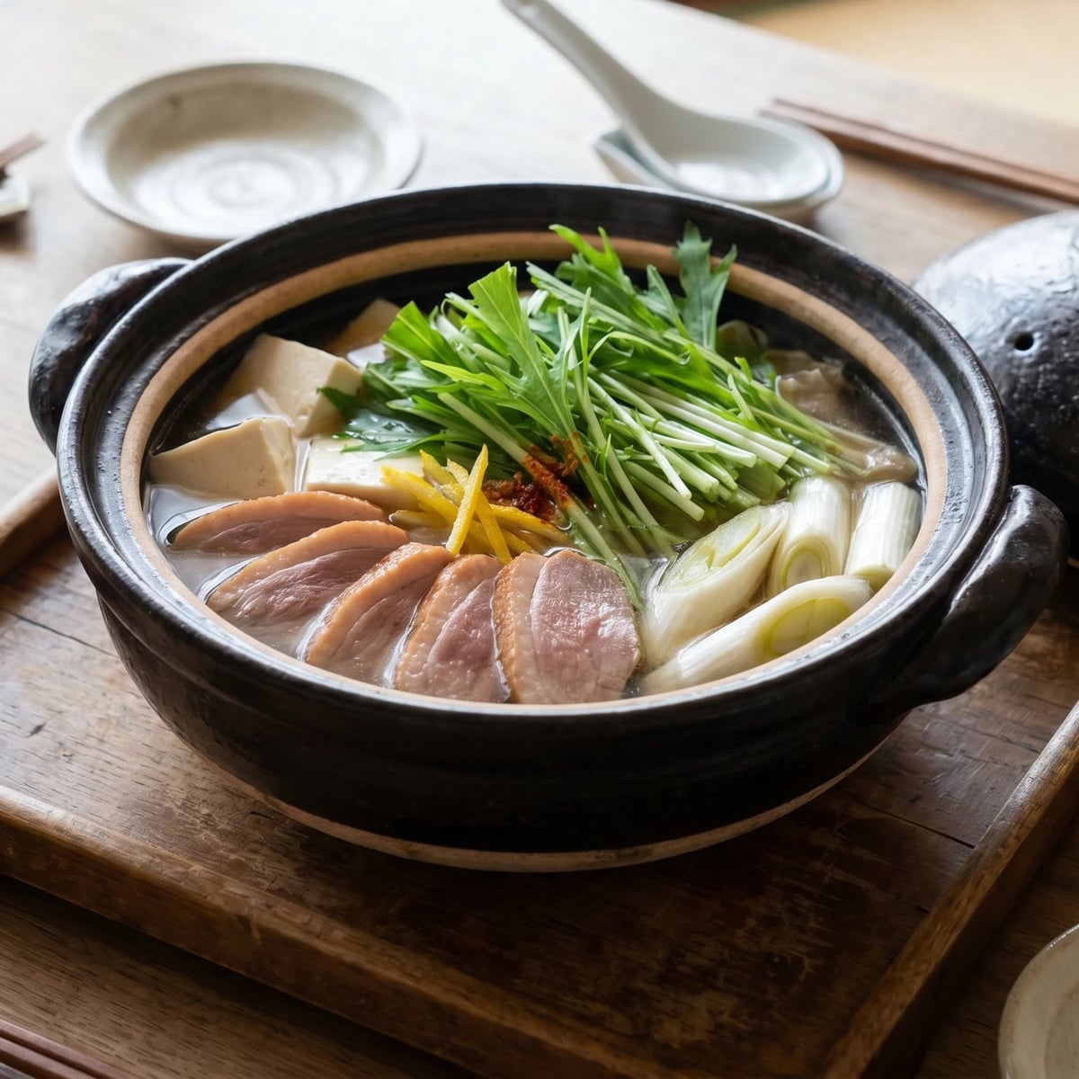 Mizuna Hot Pot (はりはり鍋, Hari-hari Nabe)