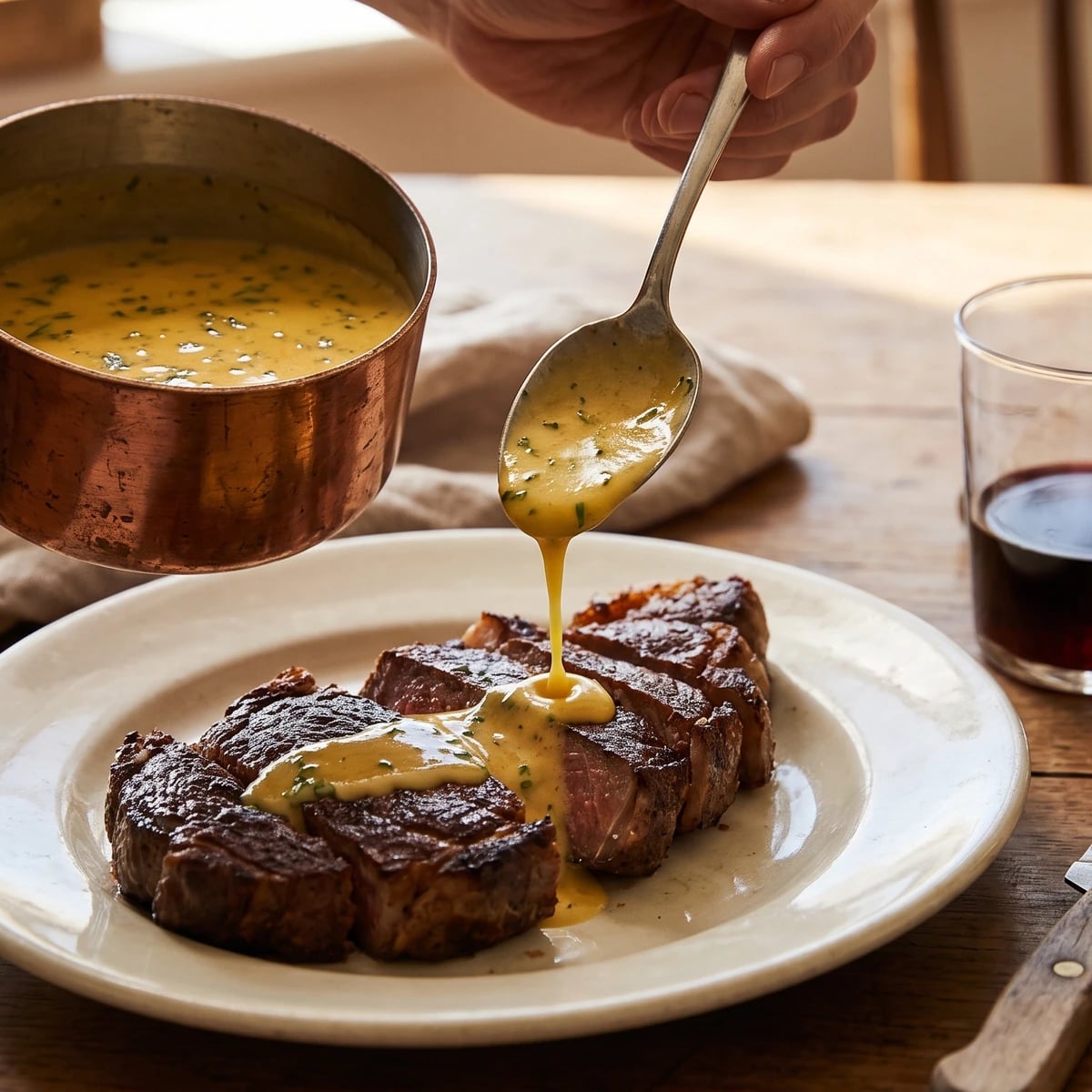 Foyot or Valois Sauce (Béarnaise with Meat Glaze)