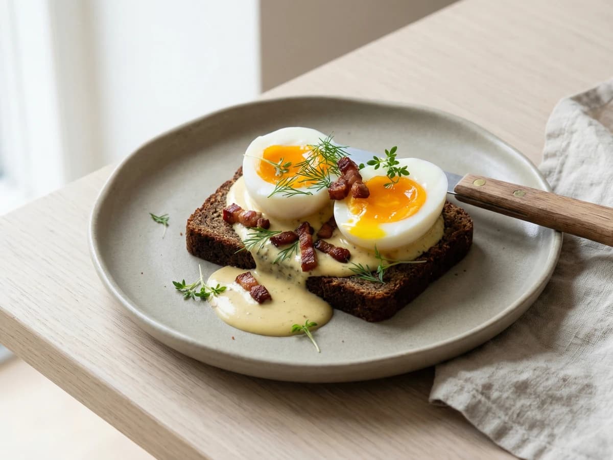 Skidne Aeg i Sennepssauce - Chef Freja