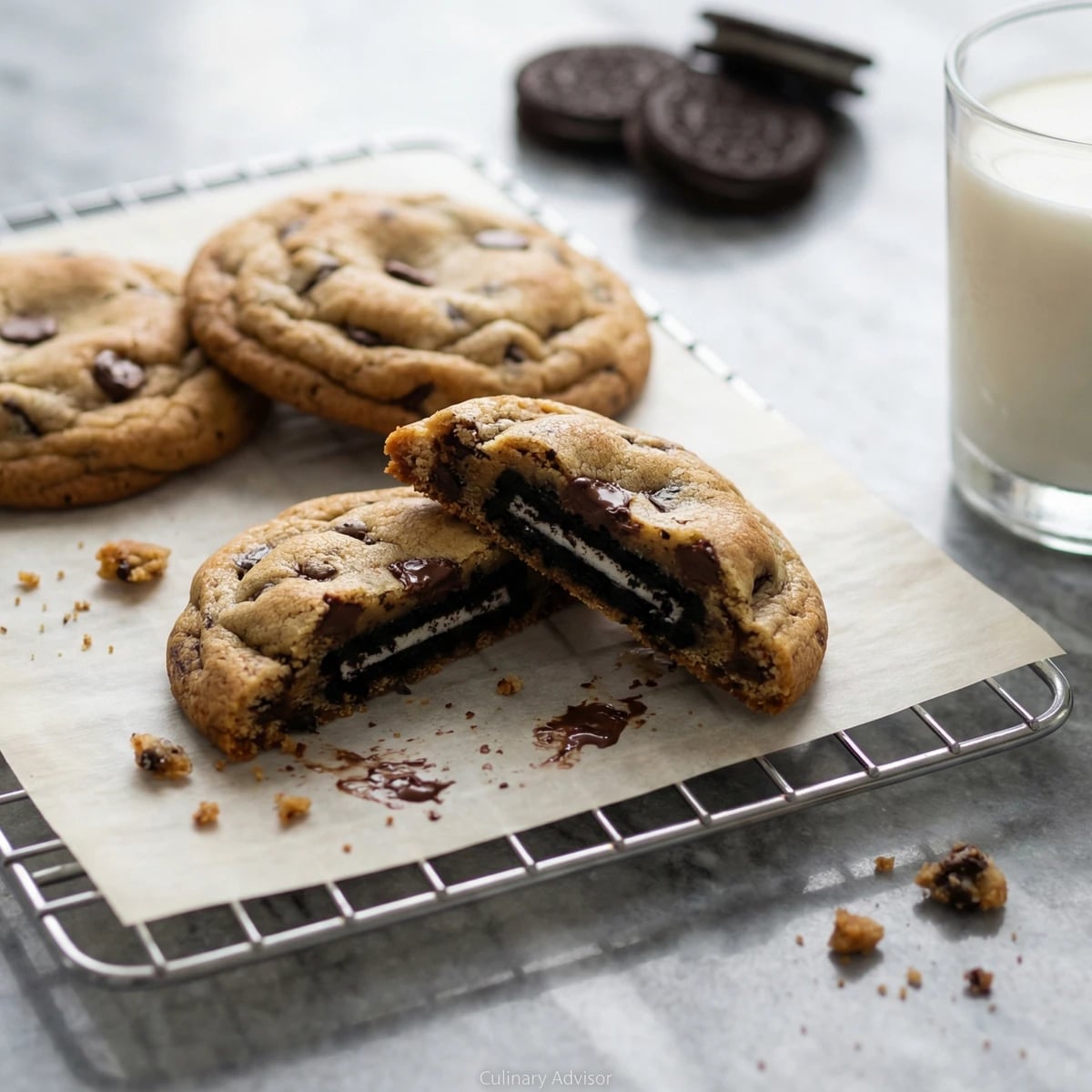 Oreo-Stuffed Chocolate Chip Cookies
