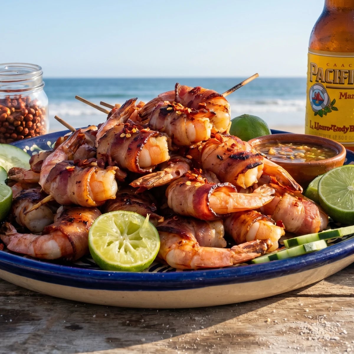 Camarones Envueltos en Tocino al Chiltepín