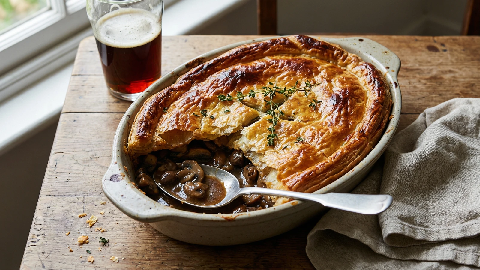 Mushroom and Ale Pie