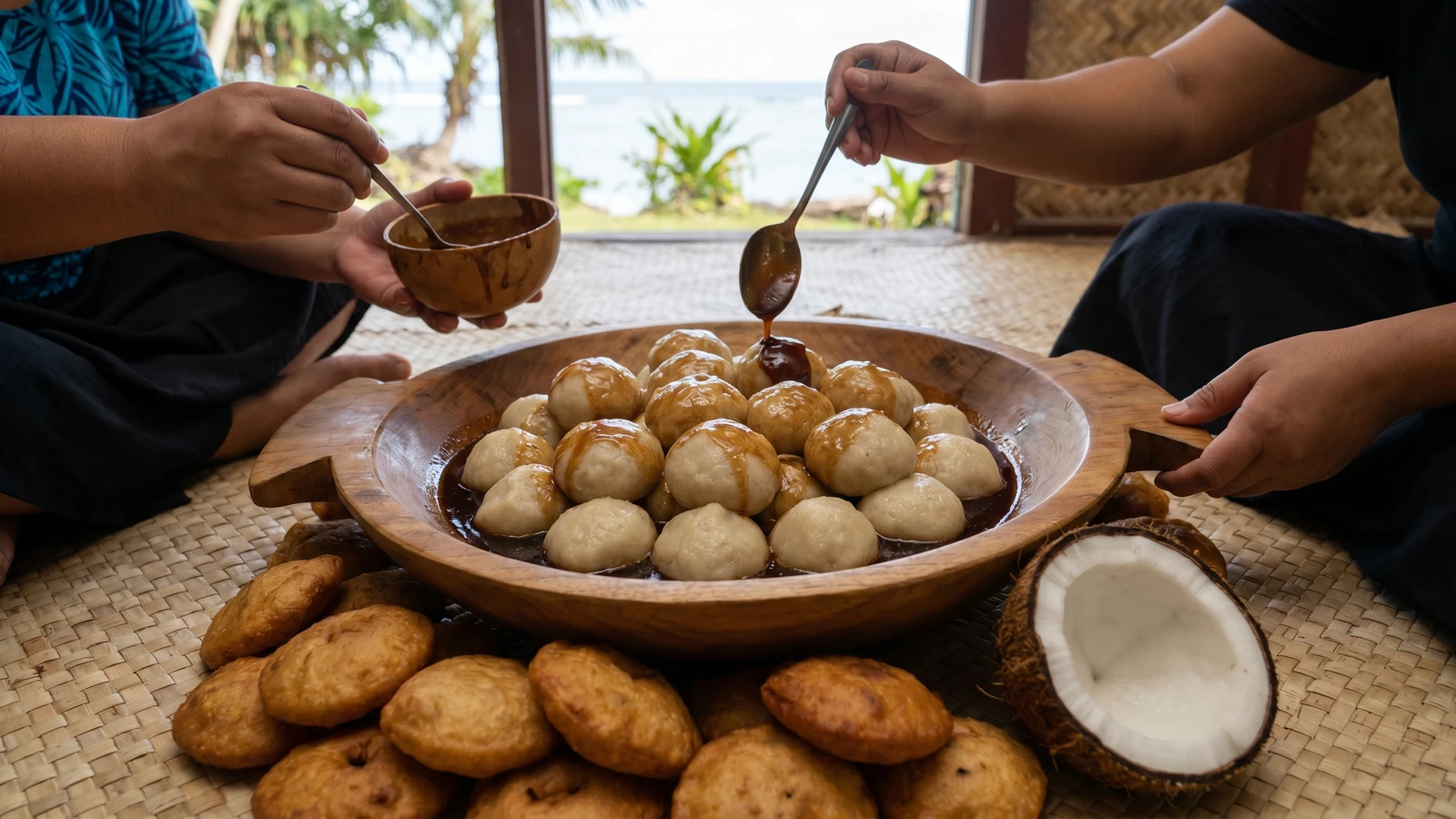 Faikakai Malimali (Tongan Banana Dumplings in Lolo Coconut Syrup)