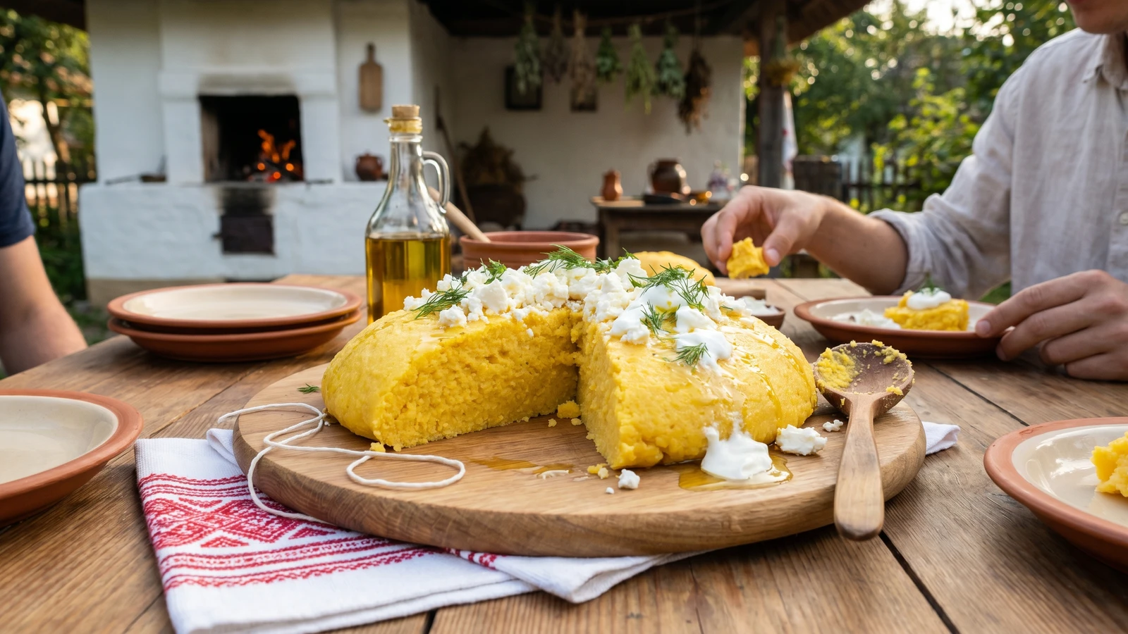 Mamalyha (мамалига, Bessarabian Cornmeal with Bryndza)