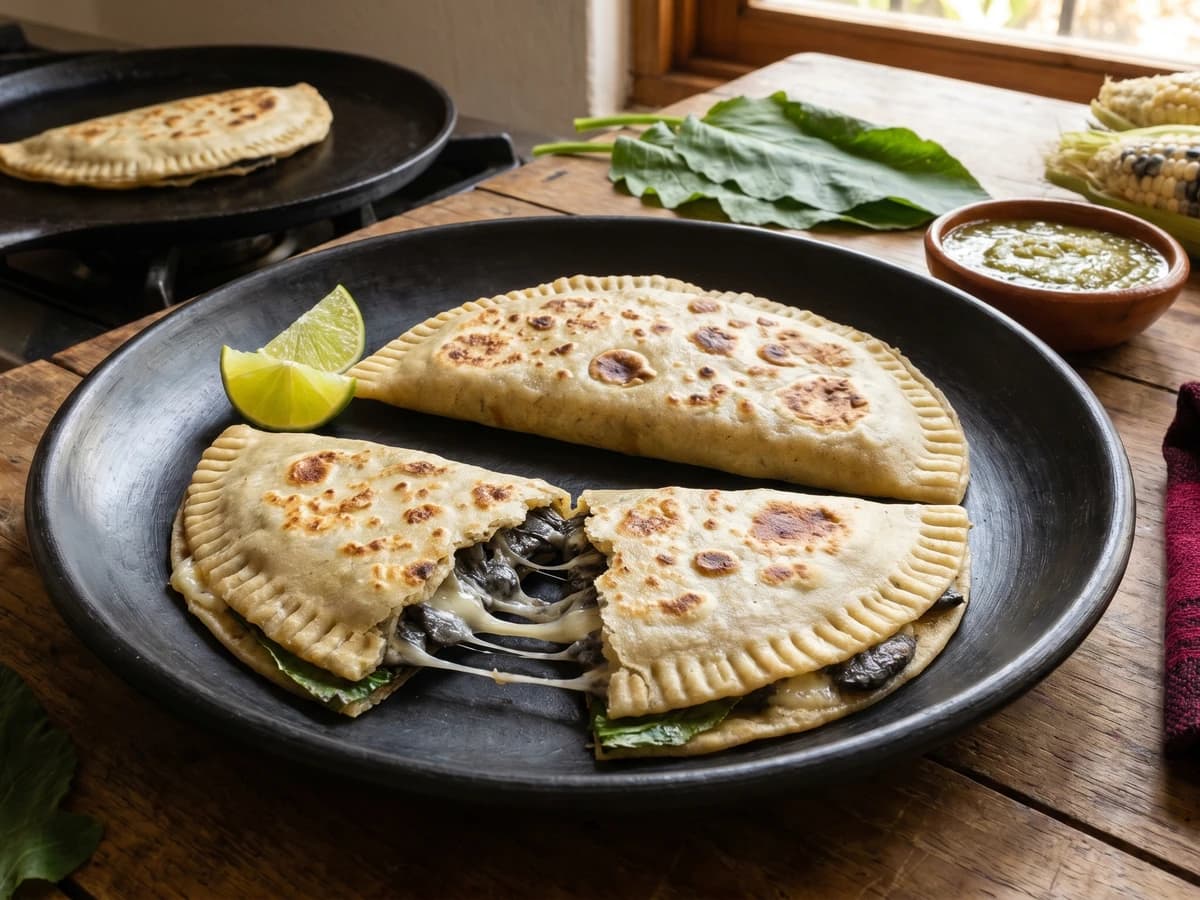 Quesadillas de Huitlacoche con Hoja Santa - Chef Lupita