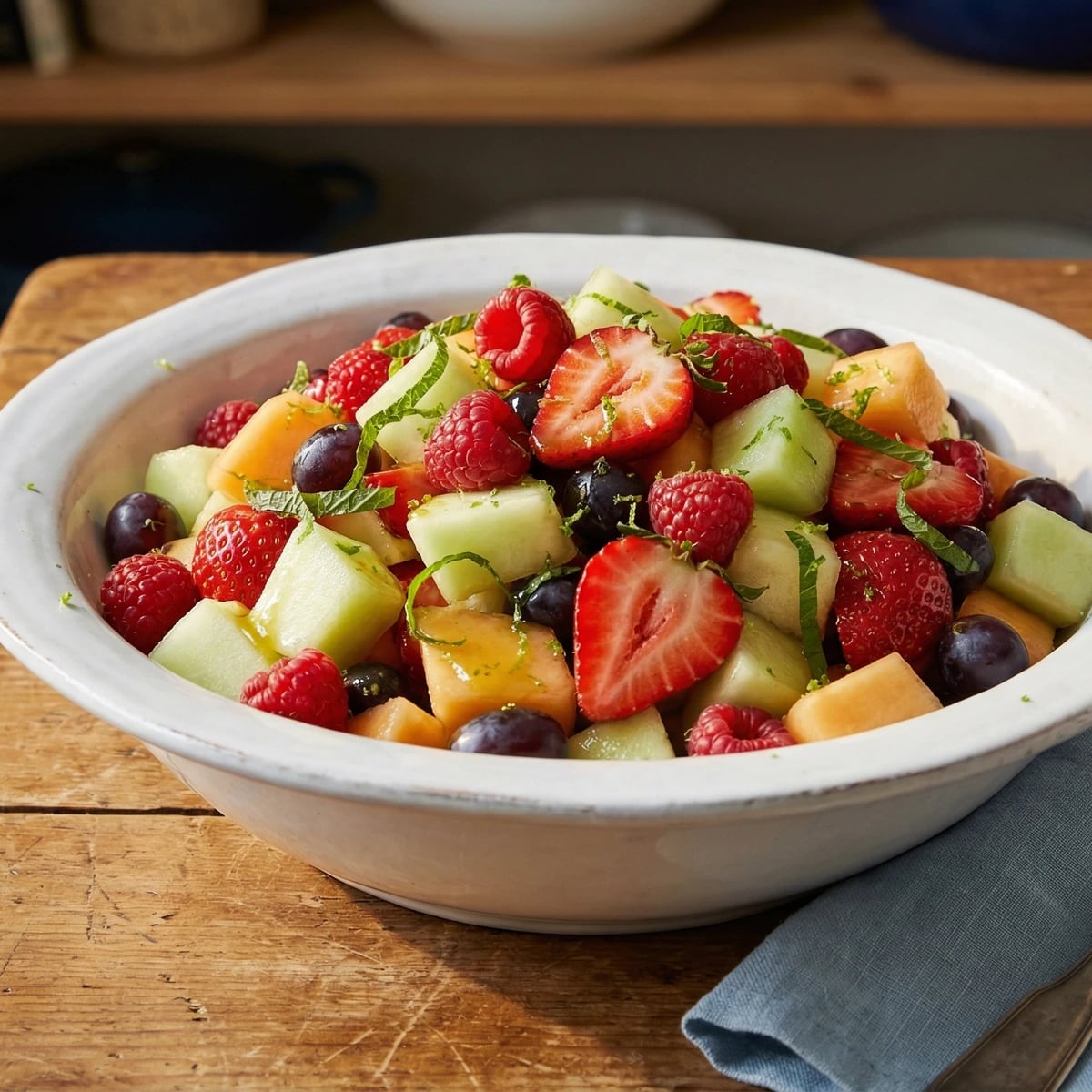 Fresh Fruit Salad with Honey-Lime Dressing