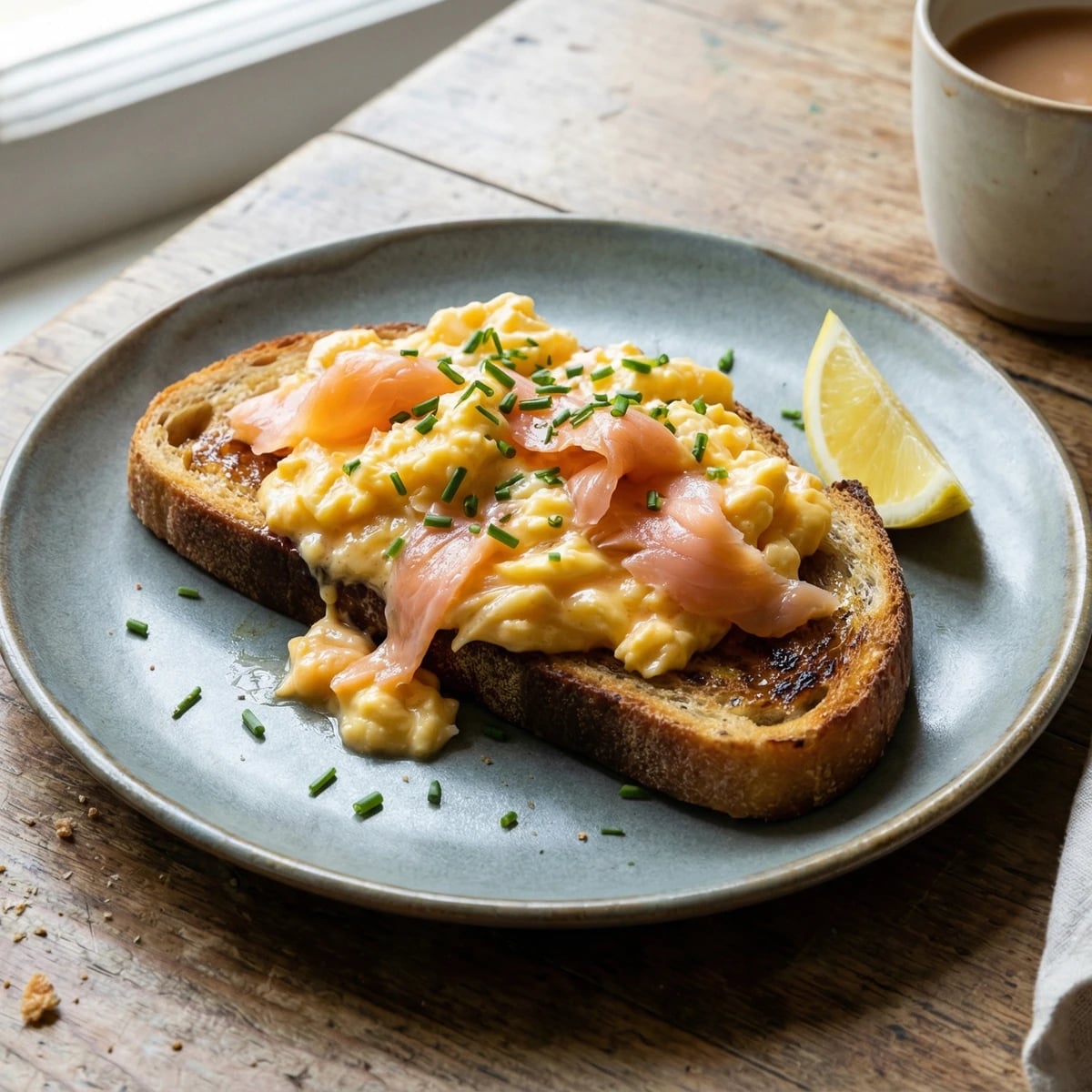 Smoked Salmon and Scrambled Eggs on Toast