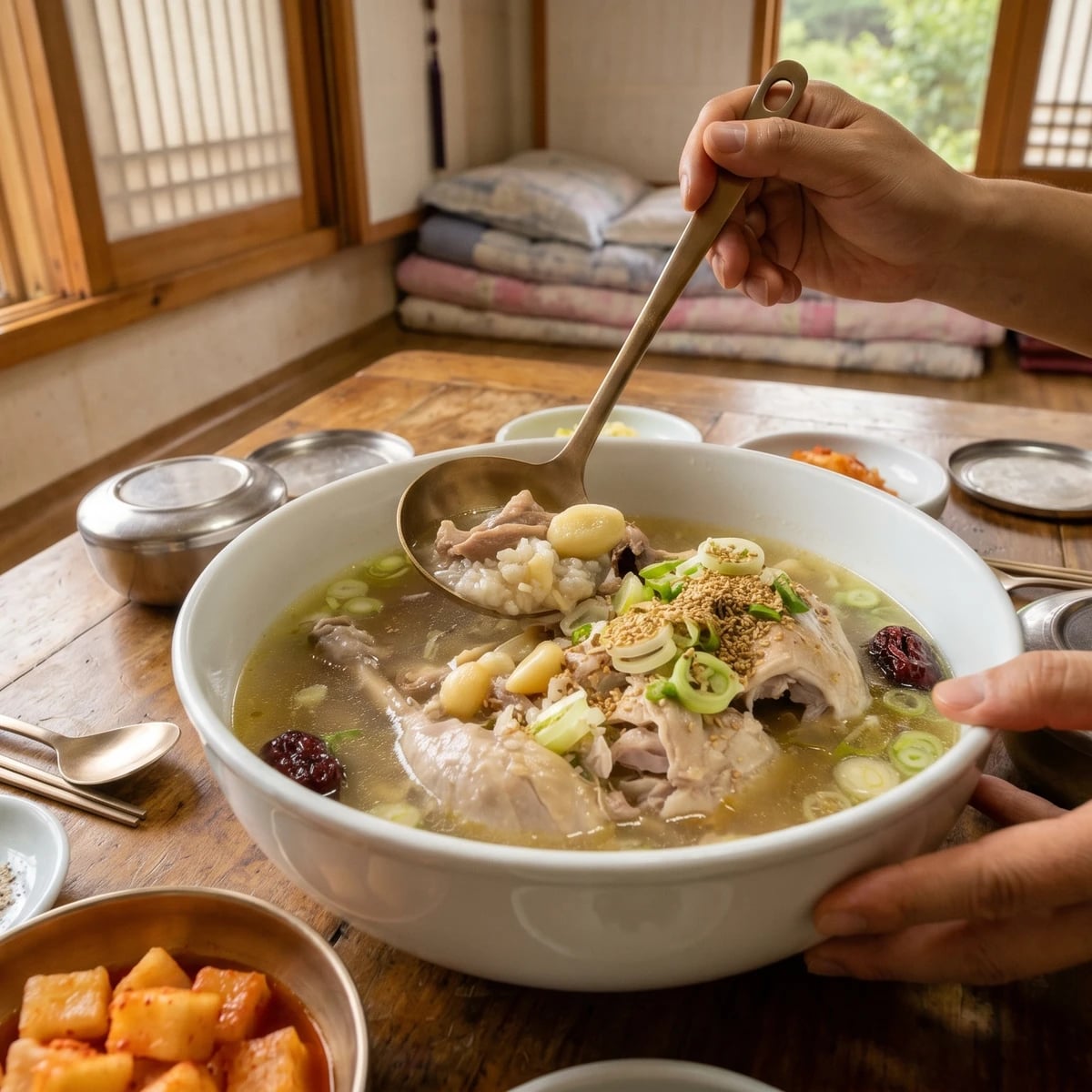 Ori-baeksuk (Whole Boiled Duck Soup)