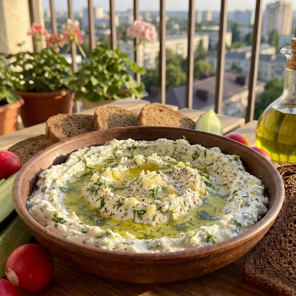 Syrna Namazka (сирна намазка, garlic cheese spread)