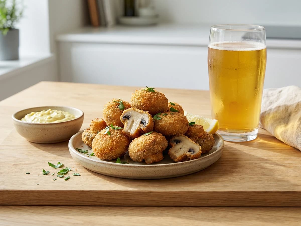 Panerede Champignoner med Remoulade - Chef Freja