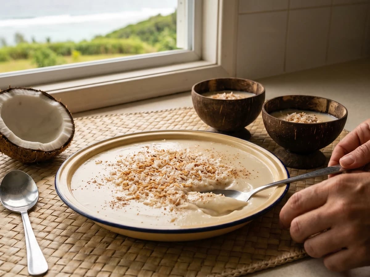 Niu (Coconut) Custard from the Cook Islands - Chef Makoa