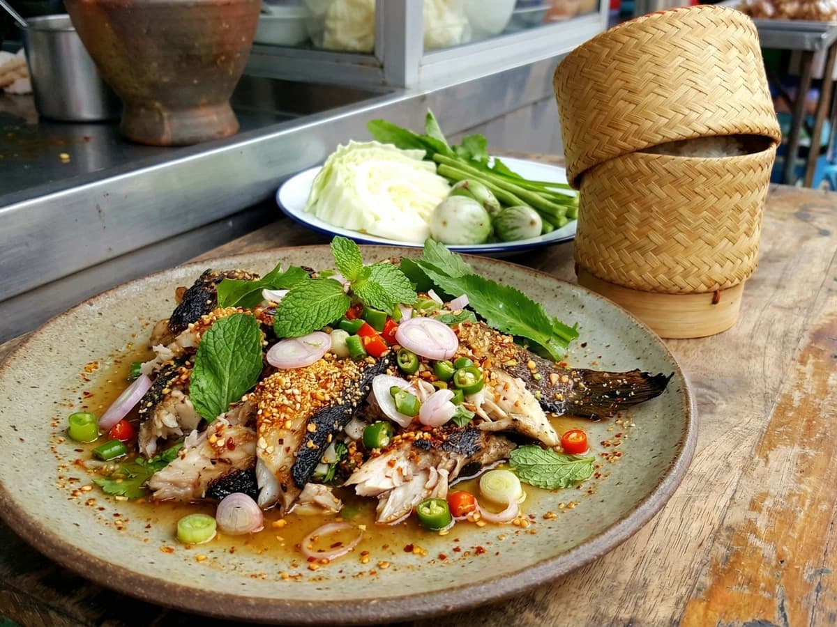 Isan Catfish Larb (Larb Pla Duk) - Chef Fai