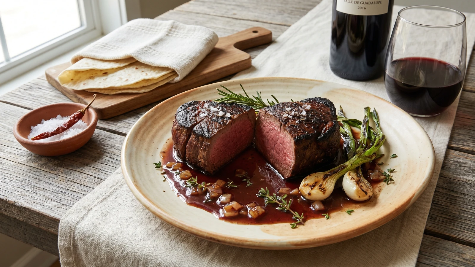 Filete de Res al Vino Tinto del Valle de Guadalupe