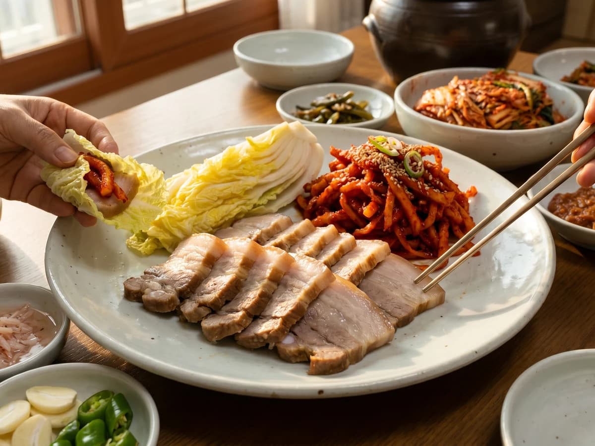 Bossam (Boiled Pork Wraps) - Chef Jeong-sun