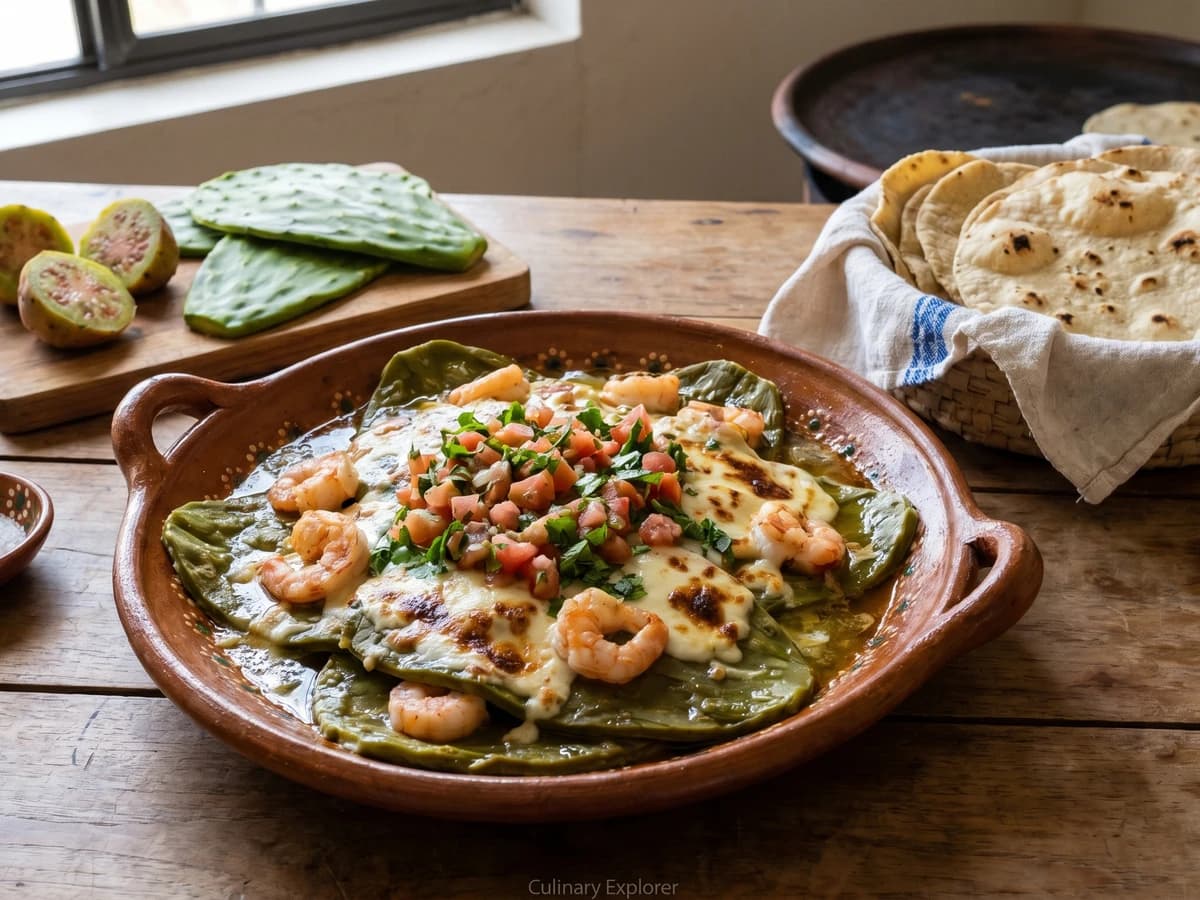 Nopales en su Madre Queretanos con Camarón