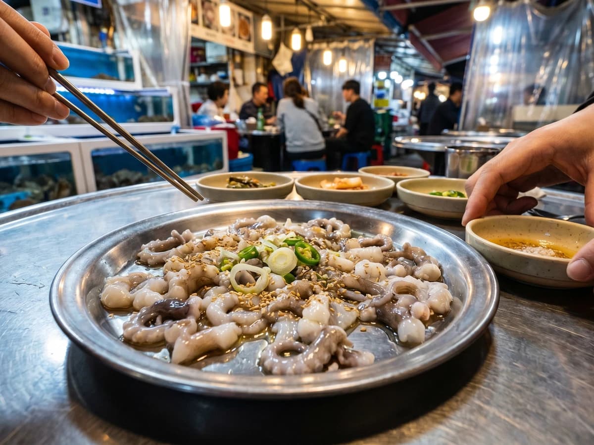 Sannakji (Live Octopus) - Chef Jeong-sun