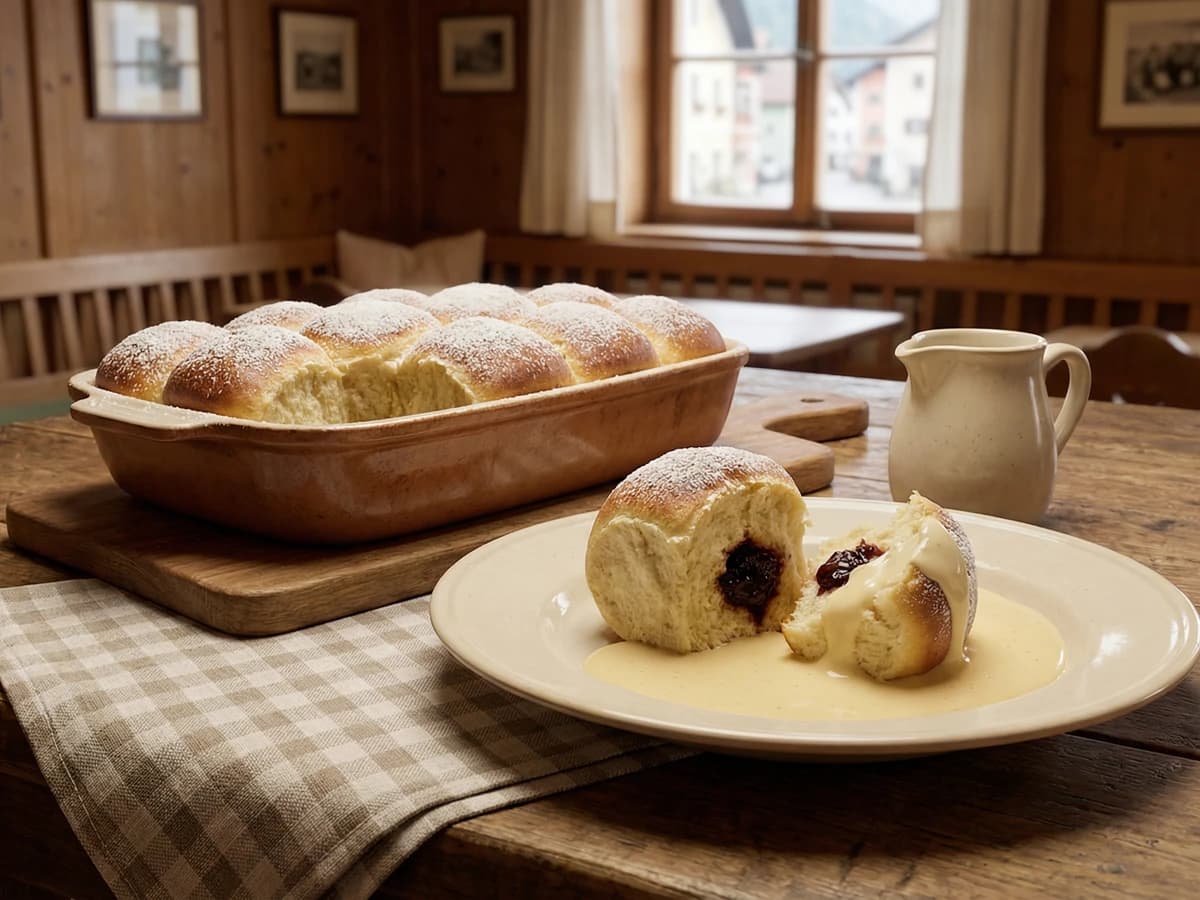 Buchteln mit Vanillesauce