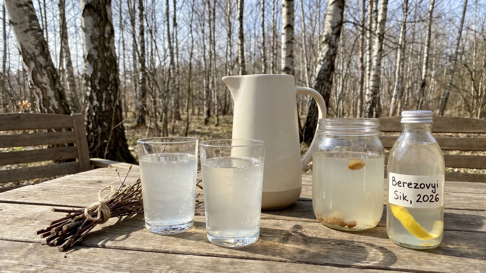 Berezovyi Sik (березовий сік, birch sap drink)