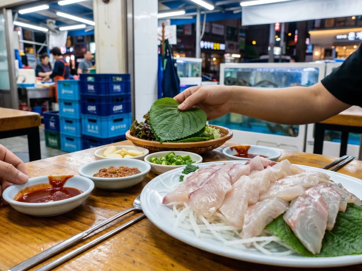 Saengseon-hoe (생선회, Sliced Raw Fish) - Chef Jeong-sun