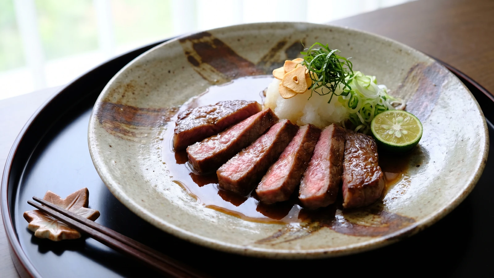 Wafū Sutēki (和風ステーキ, Japanese-style steak)