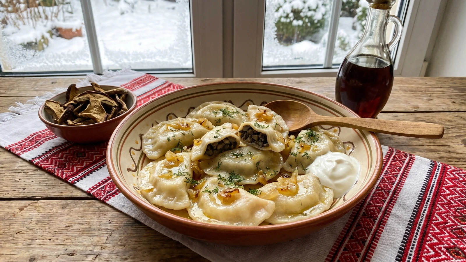 Varenyky z Hrybamy (вареники з грибами, mushroom dumplings)
