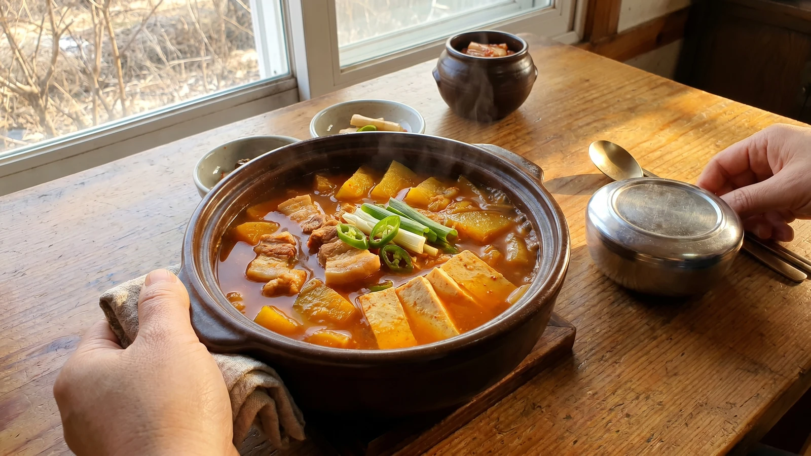 Hobakji-jjigae (Squash-Kimchi Stew)