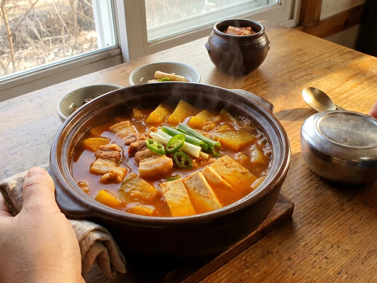 Hobakji-jjigae (Squash-Kimchi Stew) - Chef Jeong-sun