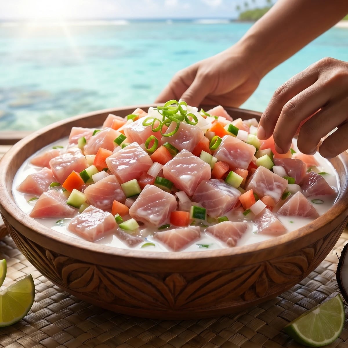 Oka Iʻa (Sāmoan Raw Fish in Coconut Cream)