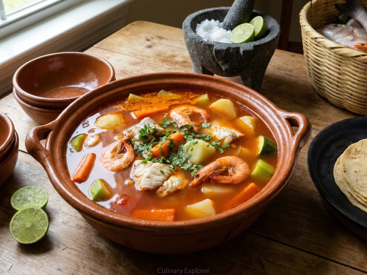 Veracruz Fish and Shrimp Caldo - Chef Lupita