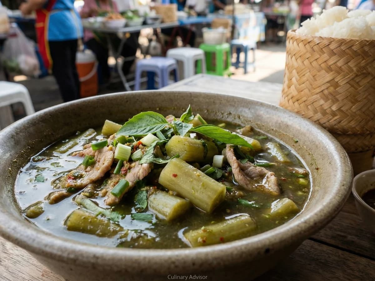 Isan Taro Stem Curry (Gaeng Bon / แกงบอน) - Chef Fai
