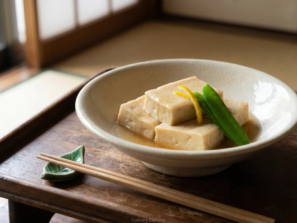 Simmered Koya Tofu (高野豆腐の含め煮, Kōya-dōfu no Fukumeni) - Chef Takumi
