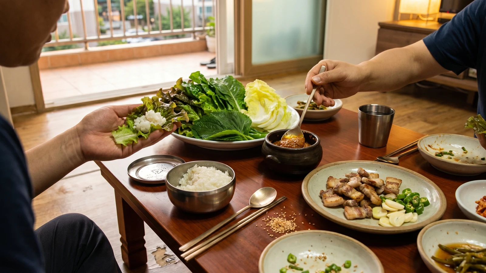 Ssambap (Rice and Leaf Wraps)