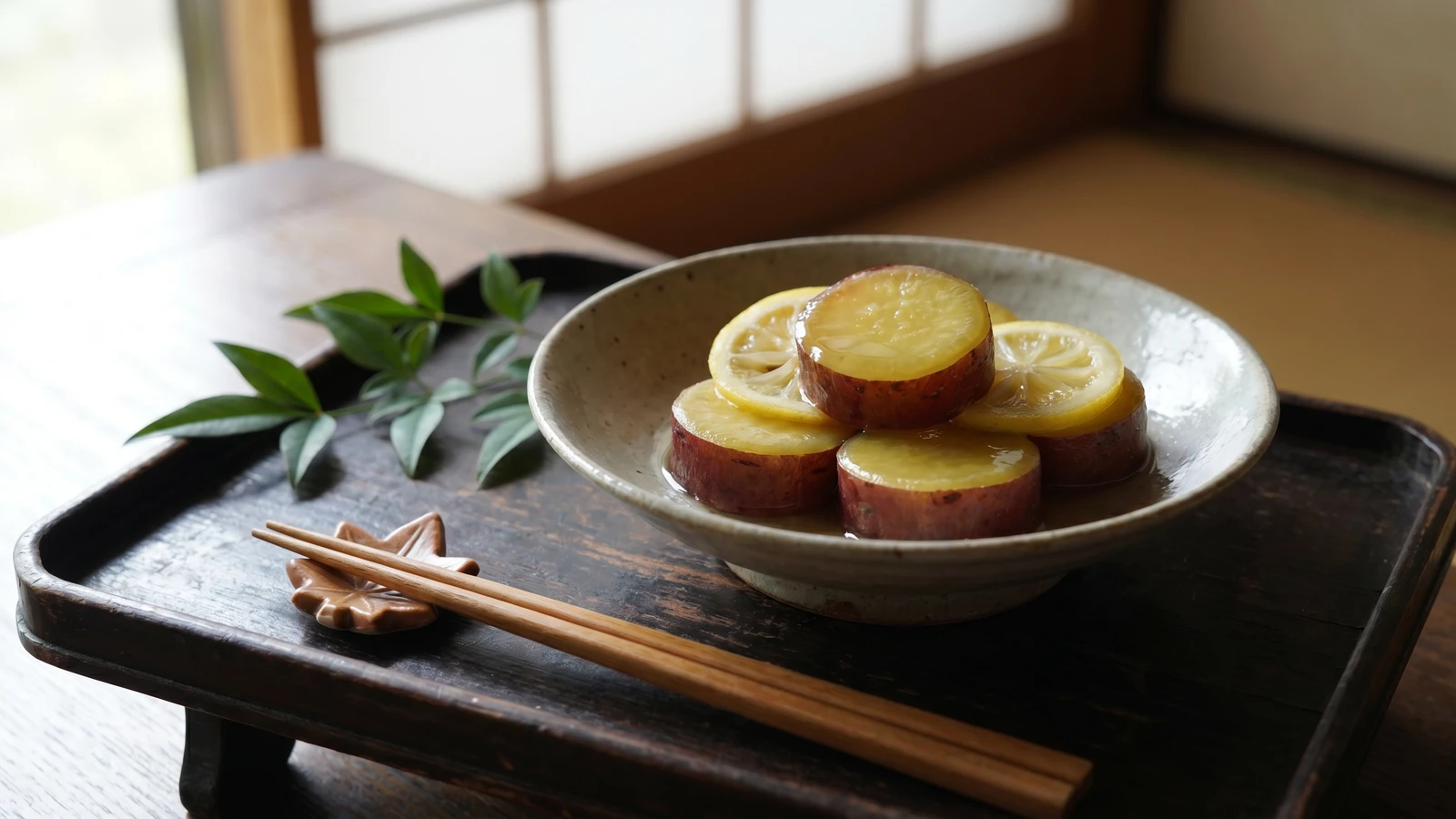 Lemon-Simmered Japanese Sweet Potatoes (さつまいものレモン煮, Satsumaimo no Remon-ni)