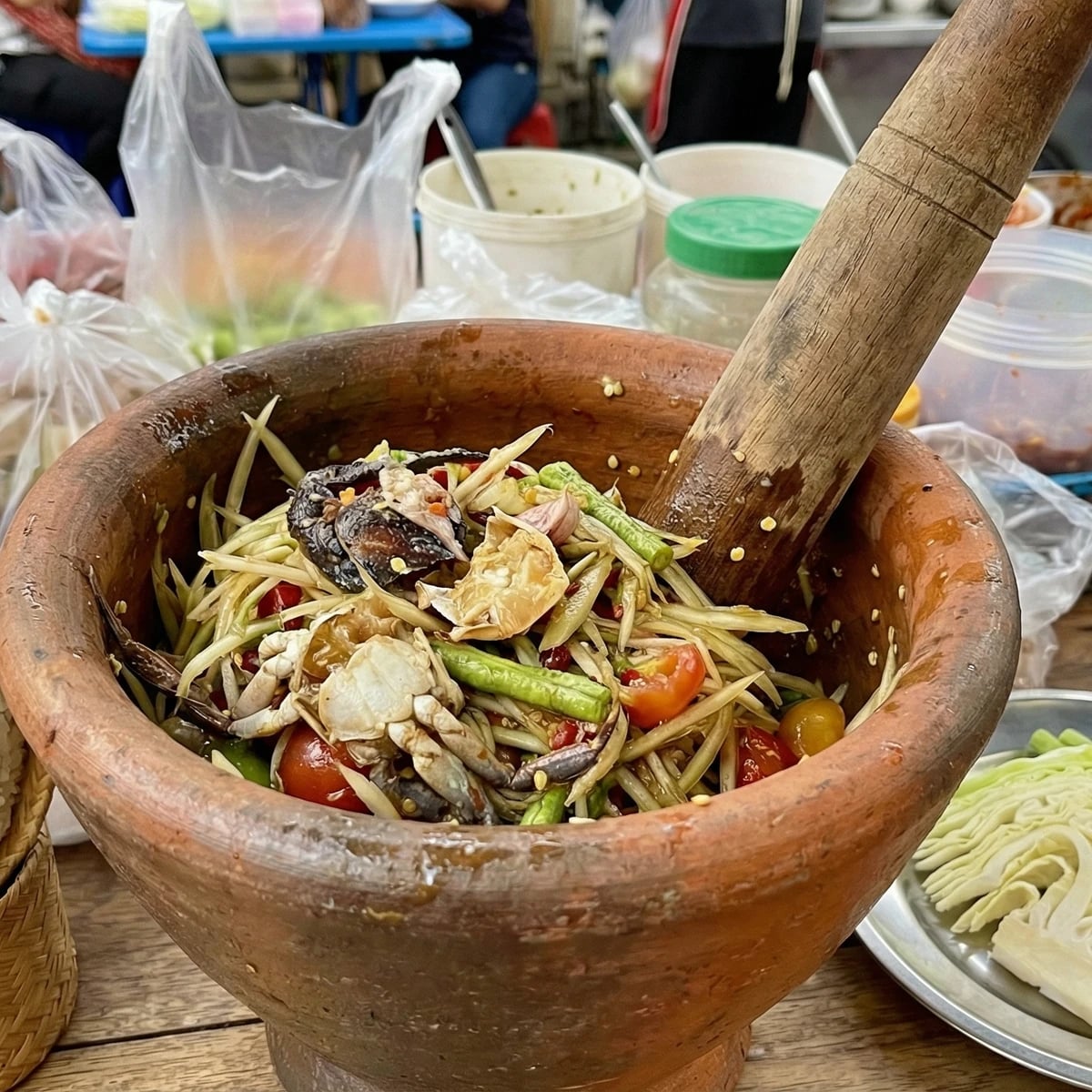 Crab & Fermented Fish Som Tam (Som Tam Poo Pla Ra)