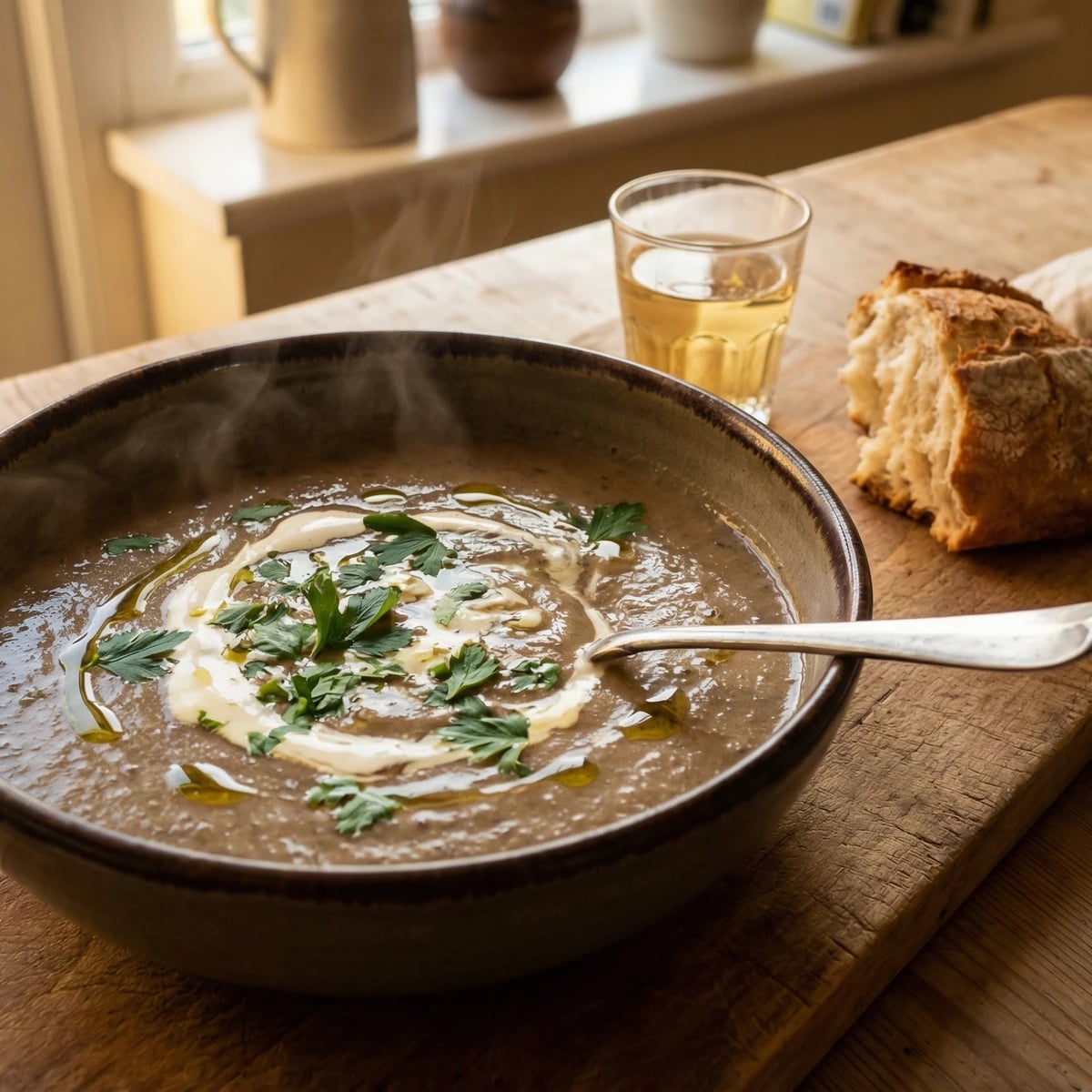 Cream of Mushroom Soup with Sherry