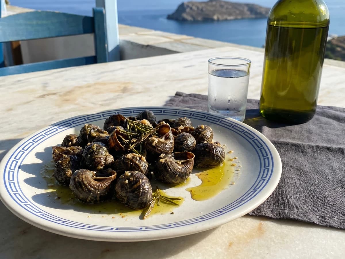 Cretan Chochlioi Boubouristi (Χοχλιοί Μπουμπουριστοί)