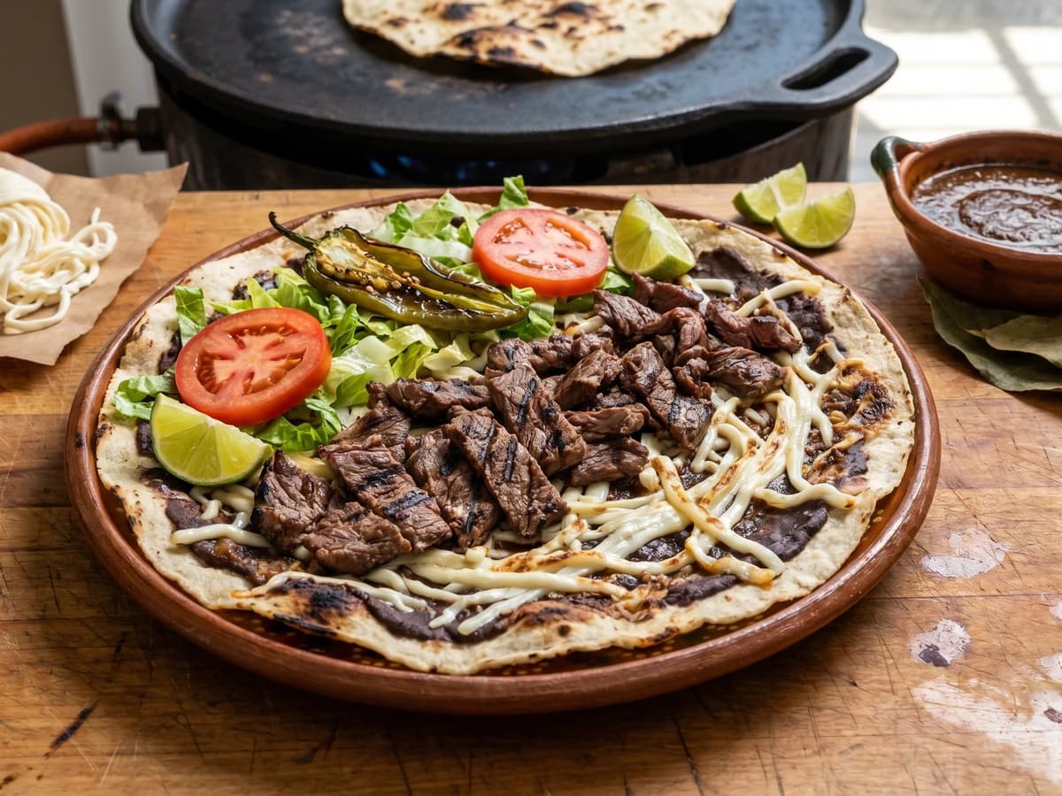 Tlayuda Clásica con Tasajo de los Valles Centrales - Chef Lupita