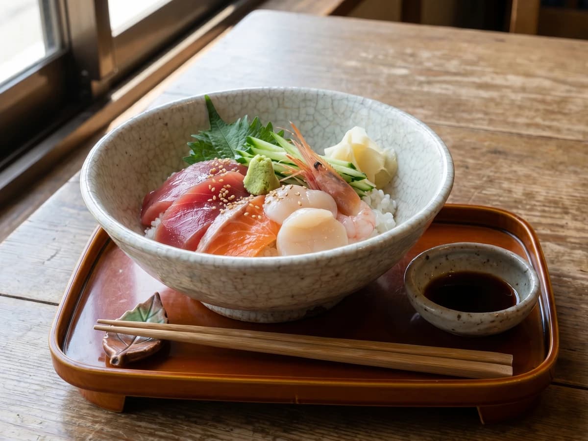 Kaisendon (海鮮丼, raw seafood rice bowl) - Chef Takumi