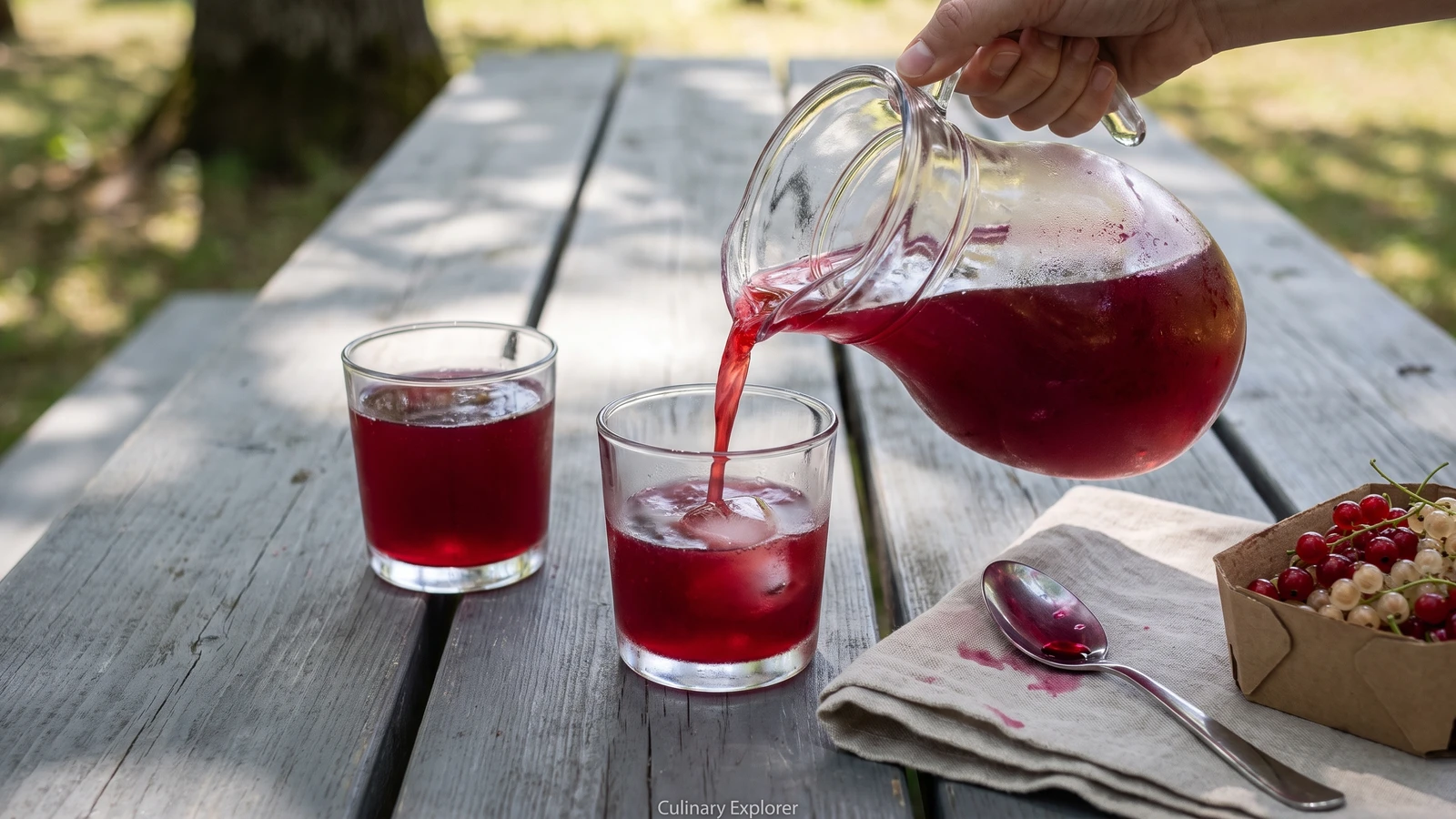 Raspberry-flavoured, Red-currant Water