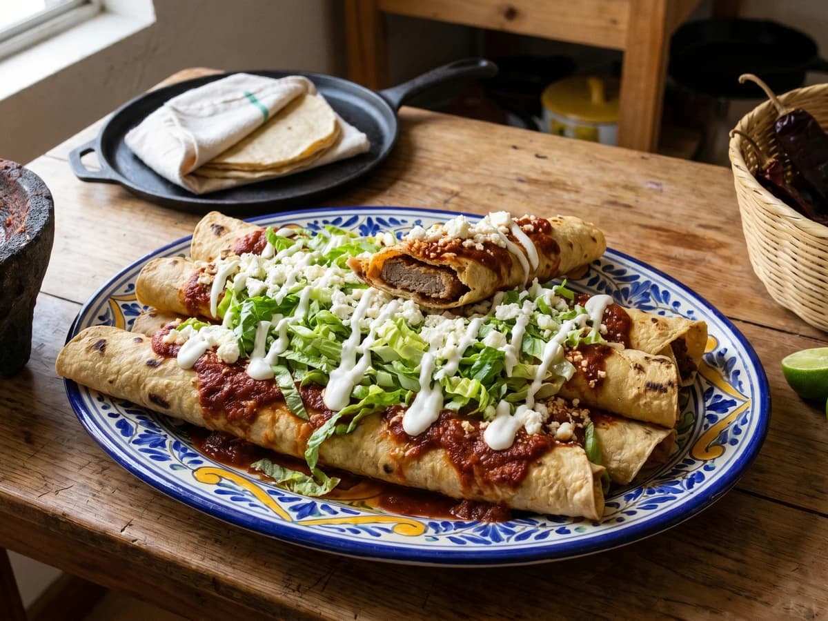 Flautas con Milanesa de León - Chef Lupita