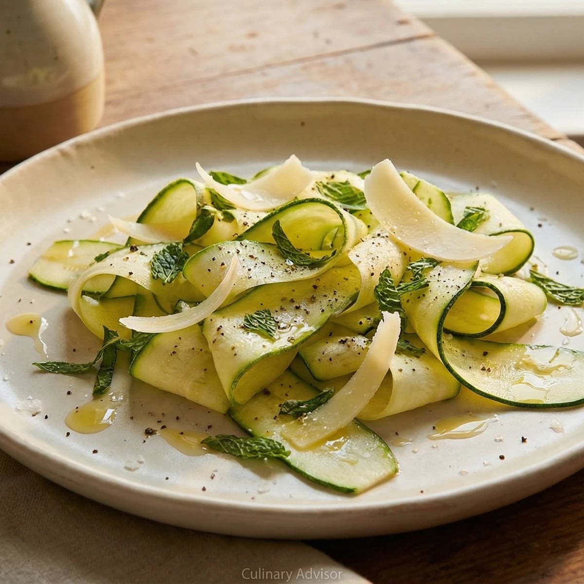 Raw Zucchini with Mint and Pecorino