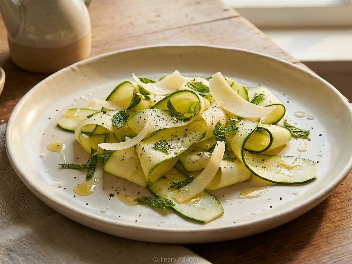 Raw Zucchini with Mint and Pecorino - Chef Ally