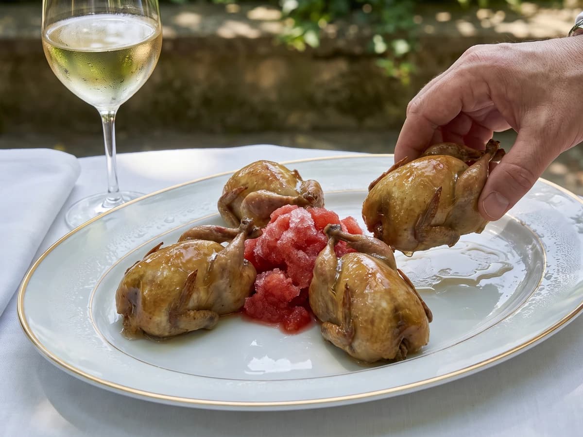 Cailles glacées Reine Amelie - Chef Juliette