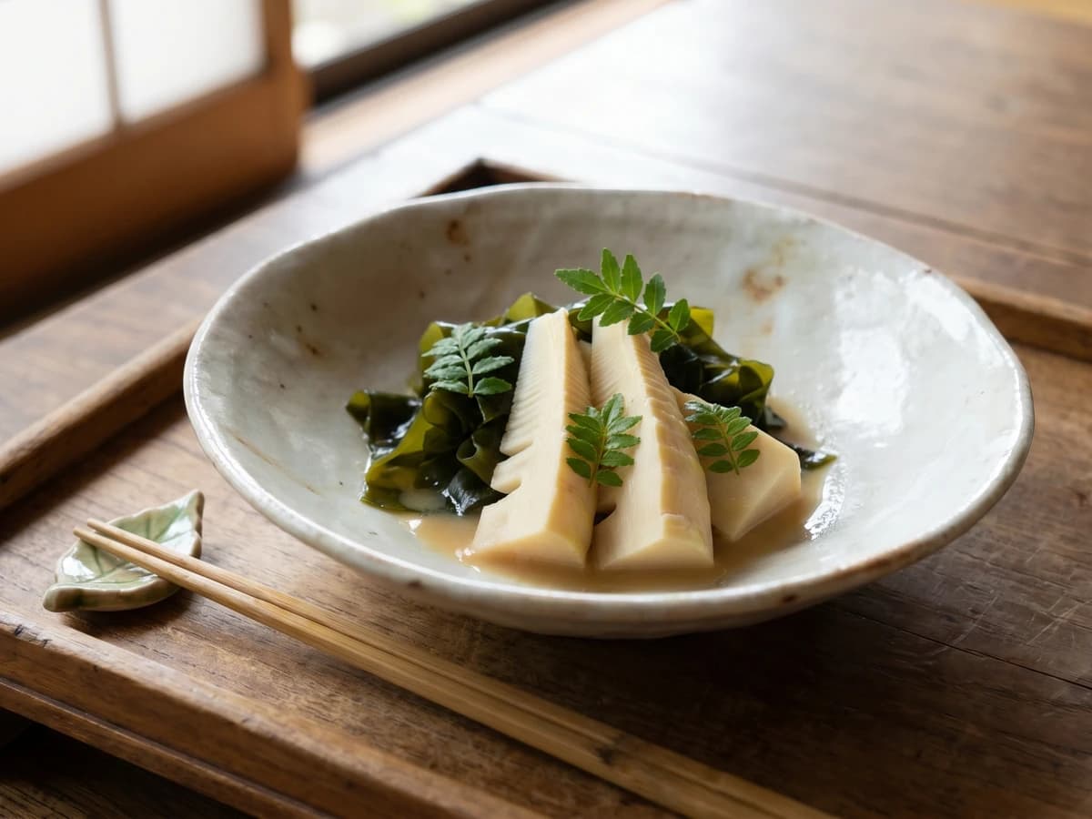 Bamboo Shoot and Wakame Salad (若竹和え, Wakatake-ae)